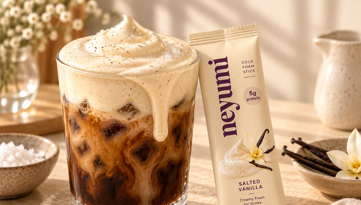 Salted vanilla cold foam on cold brew